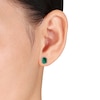 Thumbnail Image 2 of Lab-Created Emerald Earrings Sterling Silver