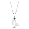 Thumbnail Image 0 of Lab-Created Emerald Capricorn Zodiac Necklace Sterling Silver 18"