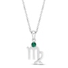 Thumbnail Image 0 of Lab-Created Emerald Virgo Zodiac Necklace Sterling Silver 18"