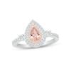Thumbnail Image 0 of Morganite & White Lab-Created Sapphire Ring Sterling Silver & 10K Rose Gold