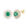 Thumbnail Image 0 of Round-Cut Emerald & Diamond Stud Earrings 1/2 ct tw 10K Yellow Gold