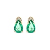 Thumbnail Image 1 of Pear-Shaped Emerald & Diamond Earrings 1/20 ct tw 10K Yellow Gold