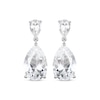 Thumbnail Image 1 of Pear-Shaped White Lab-Created Sapphire Dangle Earrings Sterling Silver