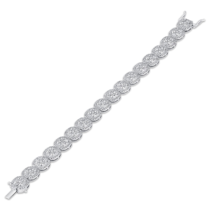 Lab-Created Diamonds by KAY Cushion Link Bracelet 10 ct tw 10K White Gold 7.25"