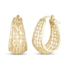 Thumbnail Image 0 of Italian Brilliance Diamond-Cut Tapered Hoop Earrings 14K Yellow Gold