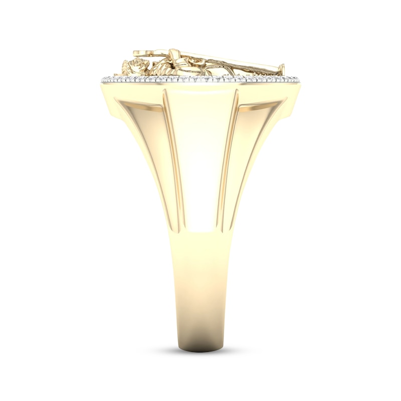 Men's Diamond Saint Jude Ring 3/8 ct tw 10K Yellow Gold