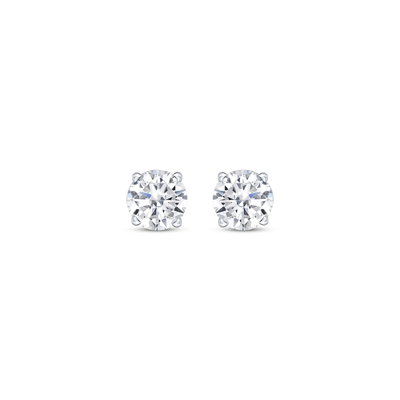 Lab-Created Diamonds by KAY Round-Cut Solitaire Stud Earrings 1/3 ct tw 10K White Gold (I/SI2)