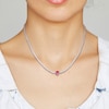 Thumbnail Image 3 of Heart-Shaped Lab-Created Ruby Choker Necklace Sterling Silver 15"