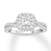 Thumbnail Image 0 of Diamond Engagement Ring 1 ct tw Princess & Round 14K White Gold
