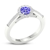 Thumbnail Image 3 of Diamond & Tanzanite Engagement Ring 1/4 ct tw Round-cut 10K White Gold