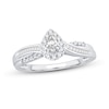 Thumbnail Image 0 of Diamond Engagement Ring 3/8 ct tw Pear, Baguette & Round 14K White Gold