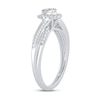 Thumbnail Image 1 of Diamond Engagement Ring 3/8 ct tw Pear, Baguette & Round 14K White Gold
