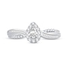 Thumbnail Image 2 of Diamond Engagement Ring 3/8 ct tw Pear, Baguette & Round 14K White Gold