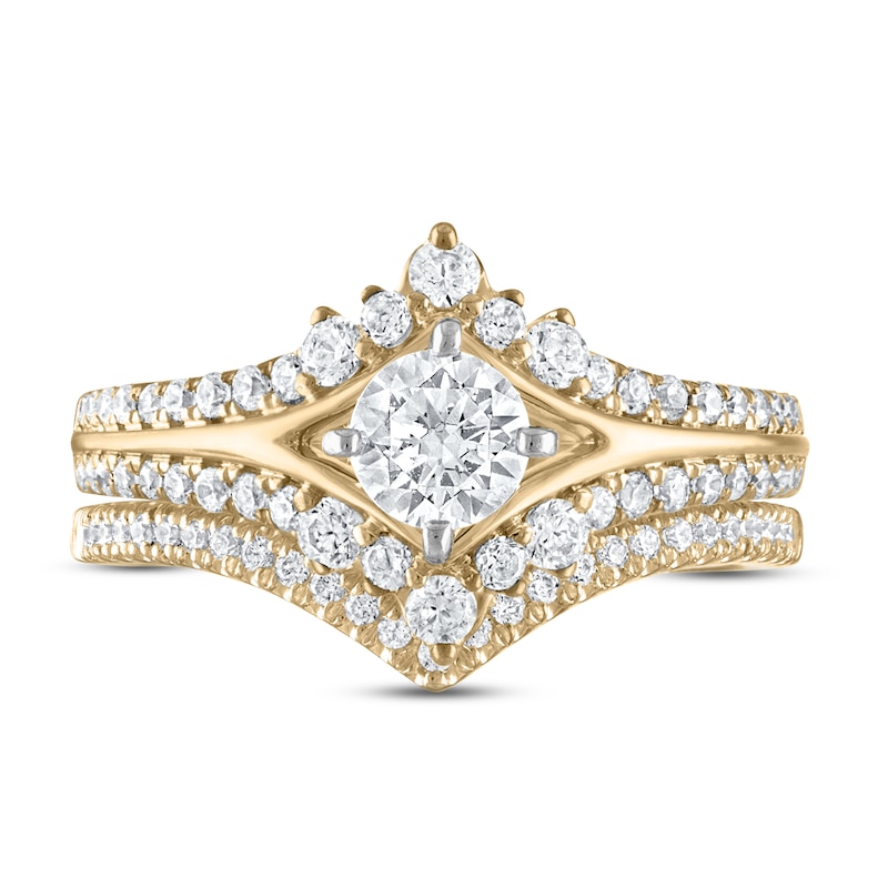 Diamond Bridal Set 1 ct tw Round-cut 14K Yellow Gold