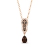 Thumbnail Image 0 of Le Vian Chocolate Waterfall Quartz Necklace 1/3 ct tw Diamonds 14K Strawberry Gold 19"