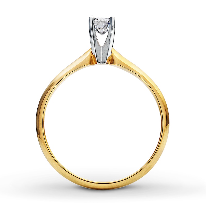 Diamond Solitaire Ring 1/3 carat Round-Cut 14K Yellow Gold (I/I2)