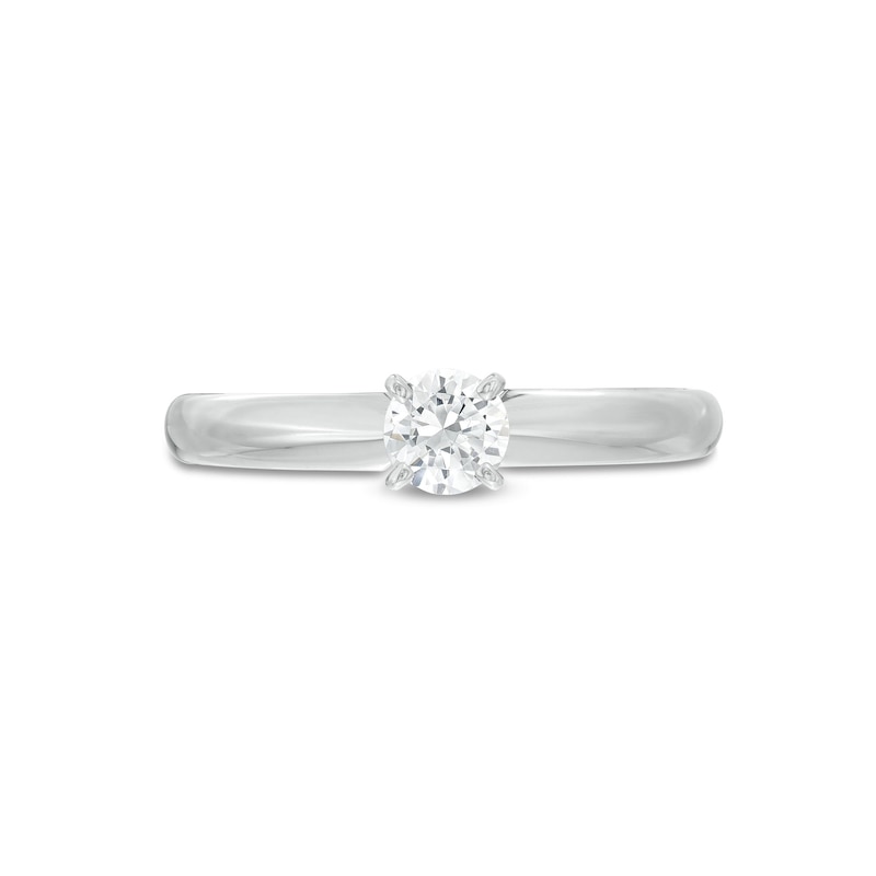 Diamond Solitaire Ring 1/3 carat Round-Cut 14K White Gold (I/I2)