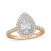 Thumbnail Image 0 of Neil Lane Pear-Shaped Lab-Created Diamond Double Halo Engagement Ring 1-3/4 ct tw 14K Two-Tone Gold