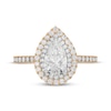 Thumbnail Image 2 of Neil Lane Pear-Shaped Lab-Created Diamond Double Halo Engagement Ring 1-3/4 ct tw 14K Two-Tone Gold