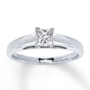 Thumbnail Image 0 of Certified Diamond Ring 1/2 carat Princess-cut 14K White Gold (I/I1)