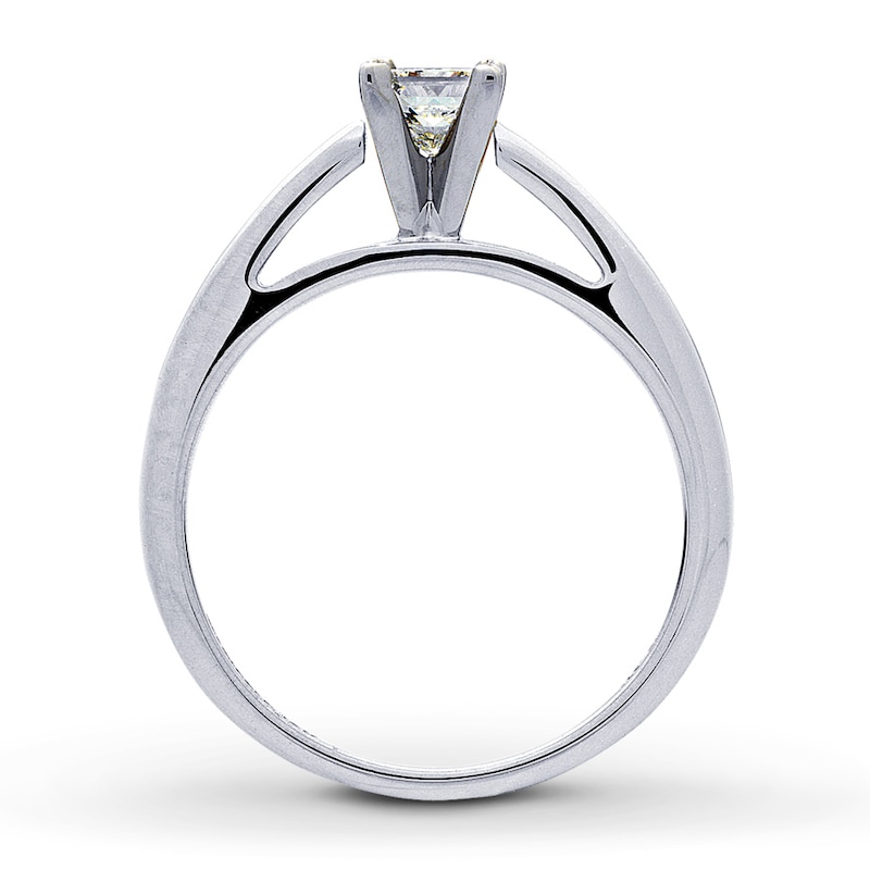 Certified Diamond Ring 1/2 carat Princess-cut 14K White Gold (I/I1)