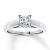 Thumbnail Image 0 of Certified Diamond Ring 3/4 carat Princess-cut 14K White Gold (I/I1)