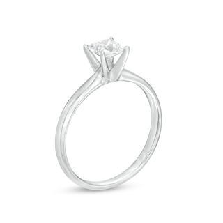 Diamond Solitaire Ring 1/2 Carat Princess-Cut 14K White Gold