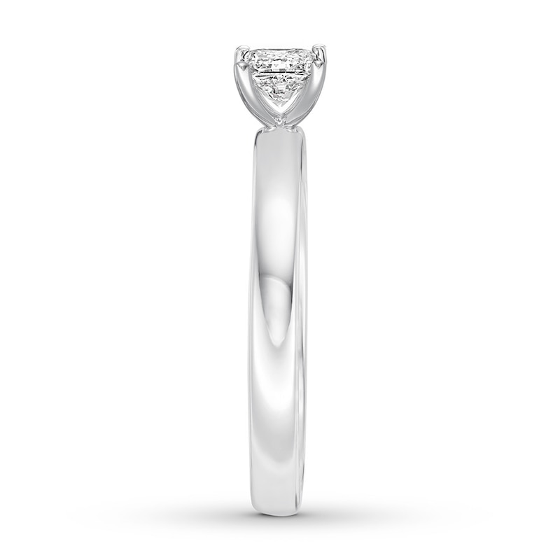 Certified Diamond Solitaire 1/2 ct Princess-cut 14K White Gold (I/SI2)