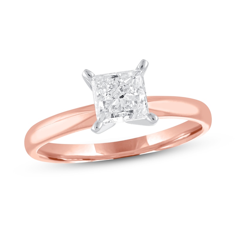 Diamond Solitaire Engagement Ring 1 ct tw Princess-cut 14K Rose Gold (I/I2)