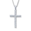 Thumbnail Image 0 of Diamond Cross Necklace 1/15 ct tw Round-cut Sterling Silver