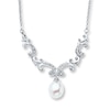 Thumbnail Image 0 of Cultured Pearl Necklace 1/15 ct tw Diamonds Sterling Silver
