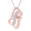 Thumbnail Image 0 of Heart/Infinity Necklace Diamond Accents 10K Rose Gold 18"