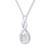 Thumbnail Image 0 of Diamond Necklace 1/20 ct tw Round-cut Sterling Silver