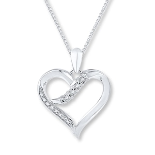 Heart Necklace Diamond Accents Sterling Silver | Kay