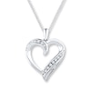 Thumbnail Image 0 of Diamond Heart Necklace 1/10 ct tw Round-cut Sterling Silver