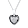 Thumbnail Image 0 of Heart Necklace Diamond Accents Sterling Silver