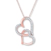 Thumbnail Image 0 of Diamond Heart Necklace 1/10 ct tw Round-cut 10K Rose Gold