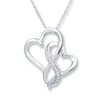 Thumbnail Image 0 of Infinity Heart Necklace 1/20 ct tw Diamonds Sterling Silver