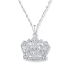Thumbnail Image 0 of Crown Necklace 1/6 ct tw Diamonds Sterling Silver