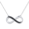 Thumbnail Image 0 of Infinity Necklace 1/10 ct tw Black Diamonds Sterling Silver