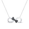 Thumbnail Image 0 of Bone Infinity Necklace 1/20 cttw Black Diamonds Sterling Silver