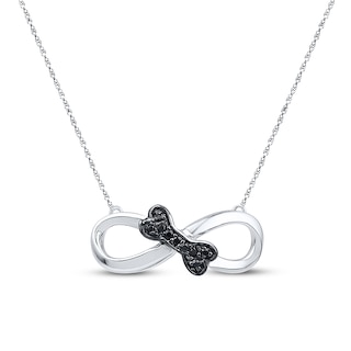 Bone Infinity Necklace 1/20 cttw Black Diamonds Sterling Silver Kay