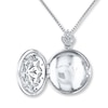 Thumbnail Image 1 of Locket Necklace 1/10 ct tw Diamonds Sterling Silver