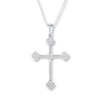 Thumbnail Image 0 of Diamond Cross Necklace 1/5 ct tw Round-cut 10K White Gold