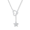 Thumbnail Image 0 of Star Lariat Necklace Diamond Accent Sterling Silver