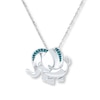 Thumbnail Image 0 of Elephant Necklace Blue Diamond Accents Sterling Silver