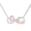 Thumbnail Image 0 of Infinity Heart Diamond Necklace Sterling Silver & 10K Rose Gold