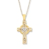 Thumbnail Image 0 of Celtic Cross Necklace Diamond Accents 10K Yellow Gold