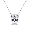 Thumbnail Image 0 of Young Teen Skull Necklace Black&White Diamonds Sterling Silver