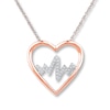Thumbnail Image 0 of Heartbeat Necklace 1/10 ct tw Diamonds 10K Rose Gold